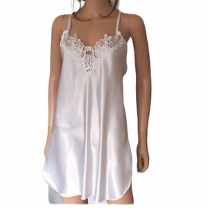 Vintage California Miss white satin slip dress